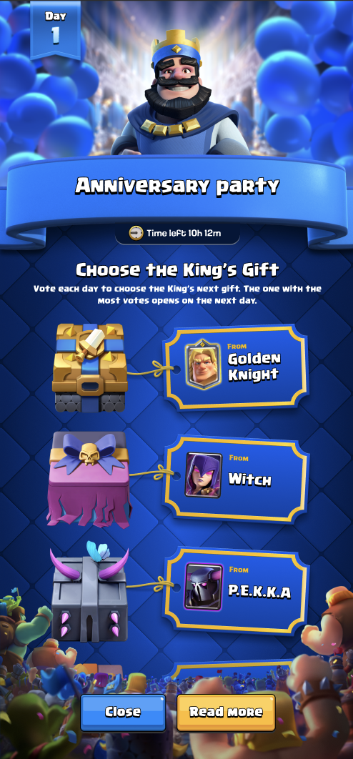 Anniversary interactive voting event