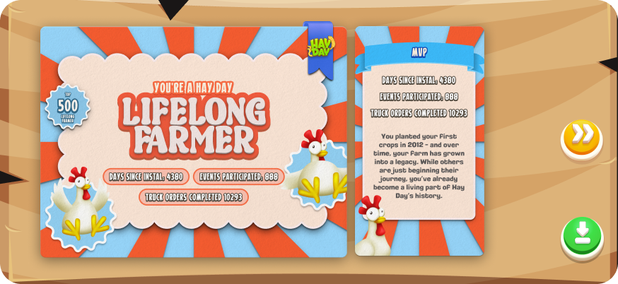 Wrapped year-in-review experience for Hay Day